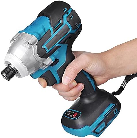 Chave de impacto elétrica com bateria de lítio e acessórios.