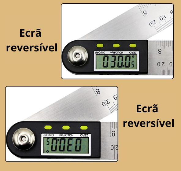 Régua angular com ecrã digital